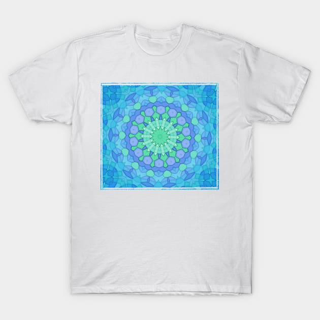 Kaleidoscope In Blue, Green And Lavender T-Shirt by PhotoArts